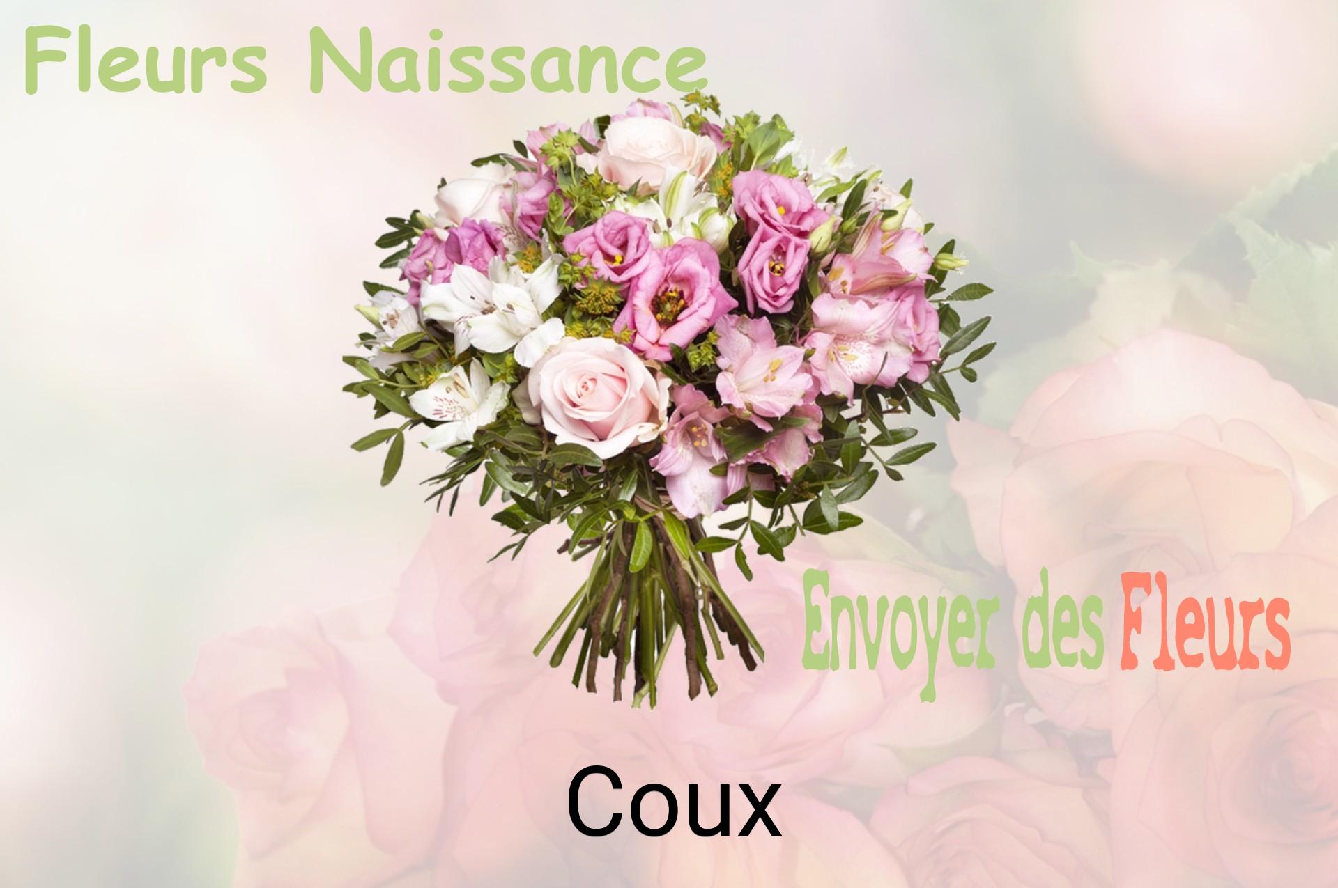 Bouquet de fleurs de naissance livré à Coux