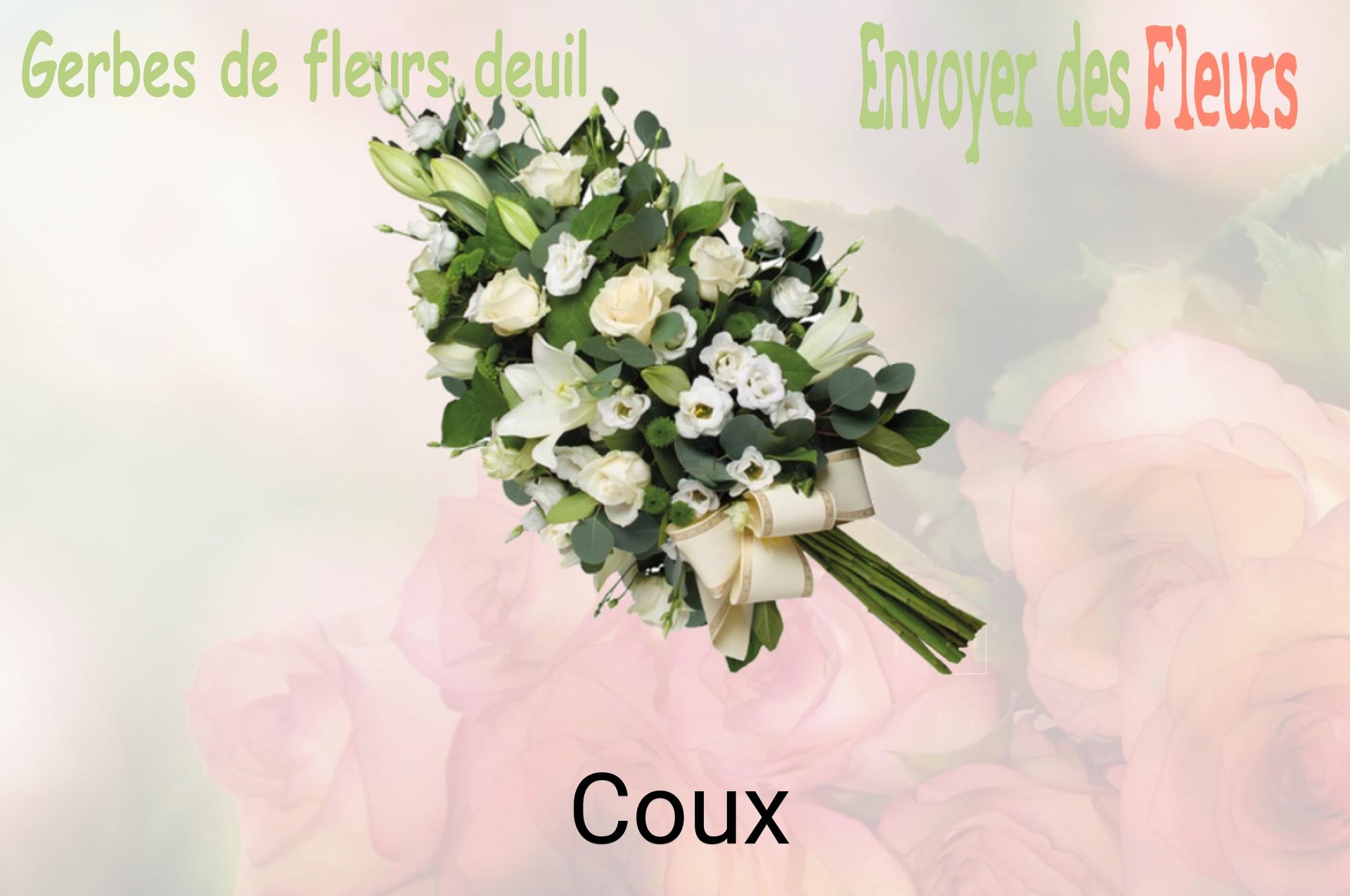Gerbe de fleurs de deuil livrée à Coux
